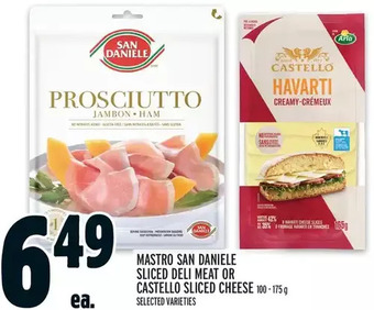 Metro Mastro san daniele sliced deli meat or castello sliced cheese offer