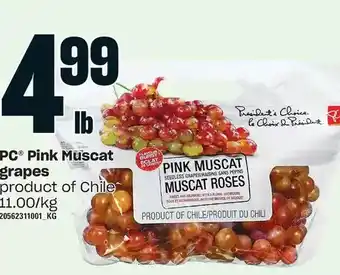 Loblaws Pc pink muscat grapes offer