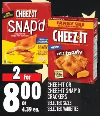 Metro Cheez-it or cheez-it snap'd crackers offer