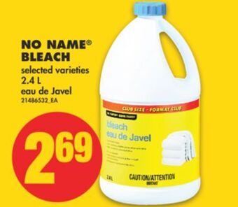 No Frills No name® bleach, 2.4 l offer