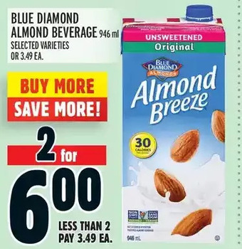 Metro Blue diamond almond beverage offer