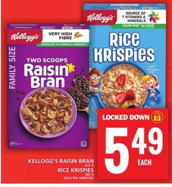 Food Basics Kellogg's raisin bran or rice krispies offer