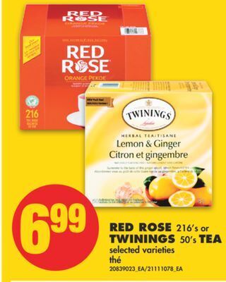 No Frills Red rose 216's or twinings 50's tea offer