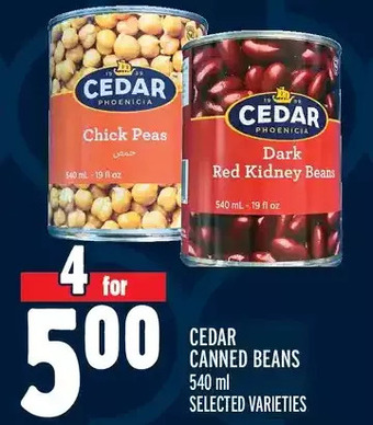 Metro Cedar canned beans offer