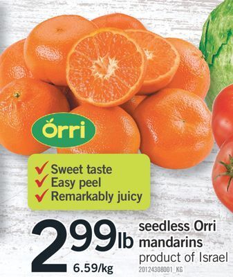 Fortinos Seedless orri mandarins offer