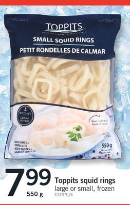 Fortinos Toppits squid rings, 550 g offer
