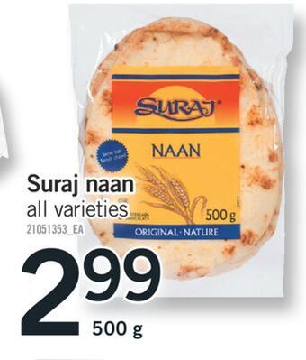 Fortinos Suraj naan, 500 g offer