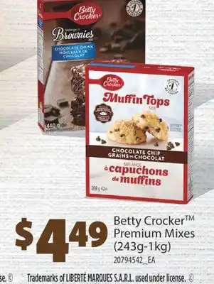 Fortinos Betty crocker premium mixes, 243g - 1kg offer