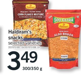 Fortinos Haldiram's snacks, 300/350 g offer