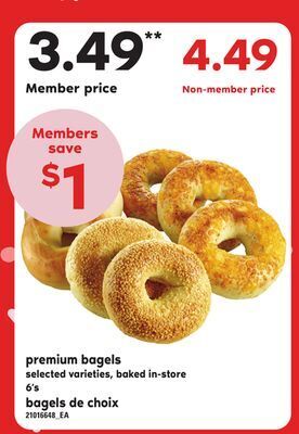 Independent Grocer Premium bagels, 6's offer