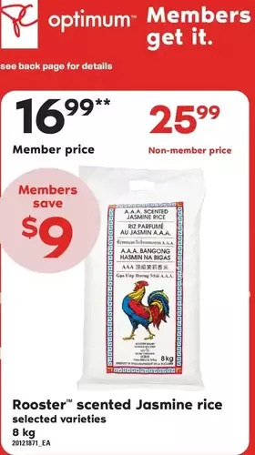 Loblaws Rooster scented jasmine rice offer