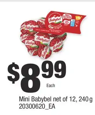 Fortinos Mini babybel net of 12, 240 g offer