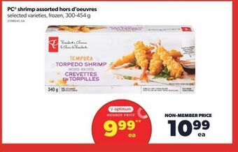 Real Canadian Superstore Pc® shrimp assorted hors d'oeuvres, 300-454 g offer