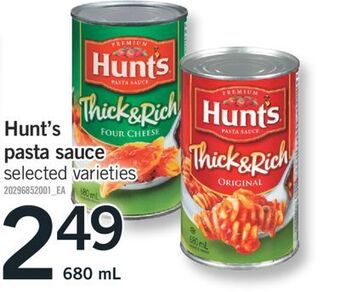 Fortinos Hunt's pasta sauce, 680 ml offer