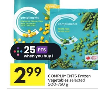 Foodland Compliments frozen vegetables selected 500-750 g offer