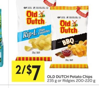 Foodland Old dutch potato chips 235 g or ridgies 200-220 g offer