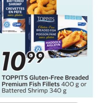 Sobeys Toppits gluten-free breaded premium fish fillets offer