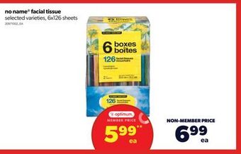 Real Canadian Superstore No name® facial tissue, 6x126 sheets offer