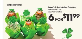 Longo's Longo's st. patrick's day cupcakes offer