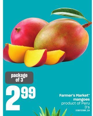 Loblaws Farmer's market™ mangoes, 3's offer