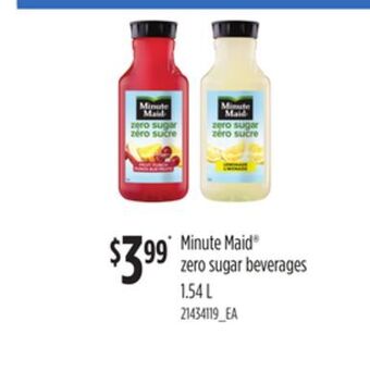 Loblaws Minute maid® zero sugar beverages, 1.54 l offer