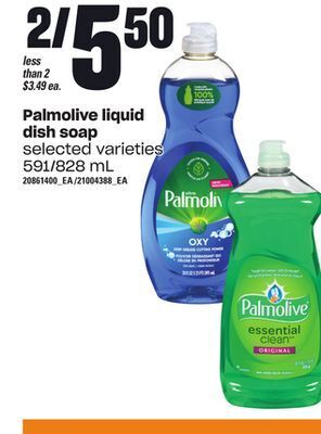 Loblaws Palmolive liquid dish soap, 591/828 ml offer