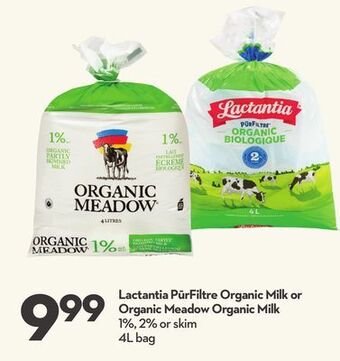 Longo's Lactantia pūrfiltre organic milk offer