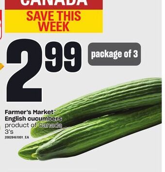 Loblaws Farmer's market™ english cucumbers, 3's offer