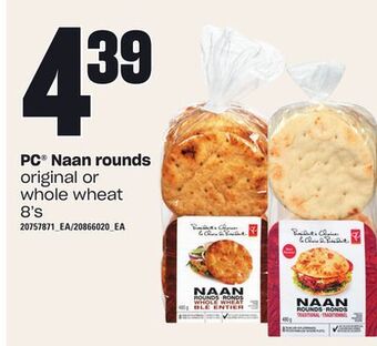 Loblaws Pc® naan rounds, 8's offer