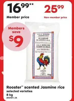 Loblaws Rooster™ scented jasmine rice, 8 kg offer