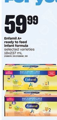 Loblaws Enfamil a+ ready to feed infant formula, 18x237 ml offer