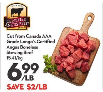 Longo's Cut from canada aaa grade longo's certified angus boneless stewing beef offer