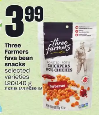 Loblaws Three farmers fava bean snacks, 120/140 g offer