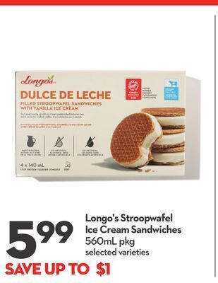Longo's Longo's stroopwafel ice cream sandwiches offer