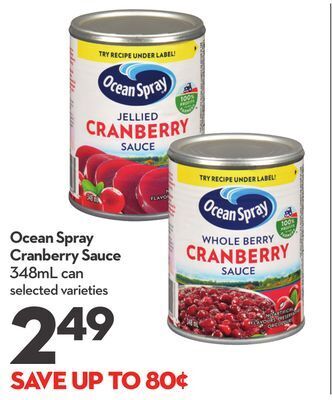 Longo's Ocean spray cranberry sauce offer