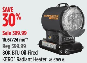 Canadian Tire Remington heaters 80k btu oil-fired kero radiant heater offer