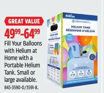 Canadian Tire Airise fill your balloons with helium at home with a portable helium tank offer