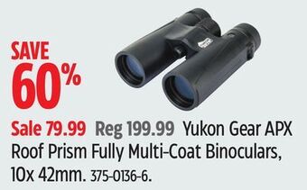 Canadian Tire Yukon gear apx roof prism fully multi-coat binoculars, 10x 42mm offer