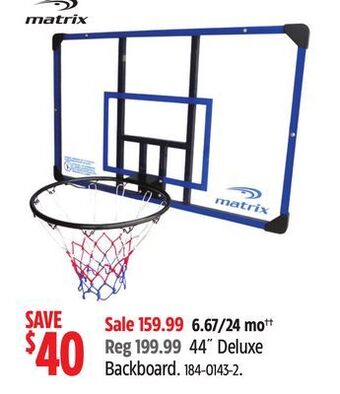 Canadian Tire Matrix 44˝ deluxe backboard. offer
