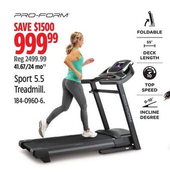 Canadian Tire Pro-form sport 5.5 treadmil offer