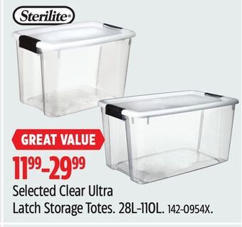 Canadian Tire Sterilite selected clear ultra latch storage totes offer