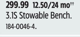 Canadian Tire Bowflex 3.1s stowable bench offer