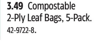 Canadian Tire Compostable 2-ply leaf bags, 5-pack offer