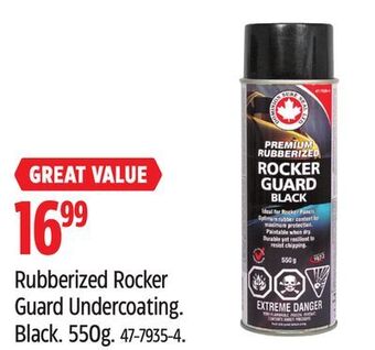 Canadian Tire Rubberized rocker guard undercoating offer