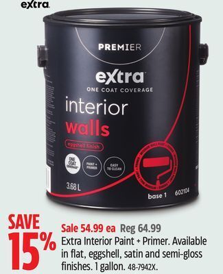 Canadian Tire Extra interior paint + primer offer