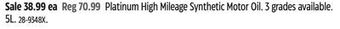 Canadian Tire Pennzoil platinum high mileage synthetic motor oil offer