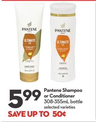 Longo's Pantene shampoo or conditioner offer