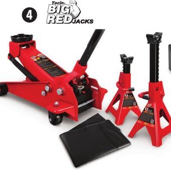 Canadian Tire Big red 3-ton jack, stands and fender cover gift set offer