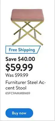 Walmart Furniturer steel accent stool offer