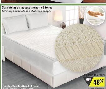 Sushi Shop Memory foam 5 zones mattress topper offer